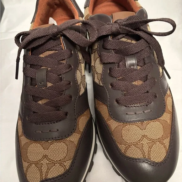 Khaki Chestnut women’s Coach Runners Shoes new - Picture 7 of 9